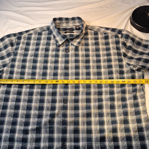 Van Heusen XXL Mens Short Sleeve Blue And White Casual Button Down Shirt - Picture 5 of 15